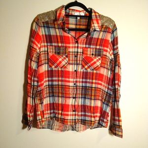 Entro button down shirt with sequins